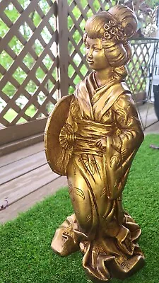 RARE Universal Statuary Corp. Of Chicago Asian Woman W/ Umbrella/Parasol 23in • $199.99