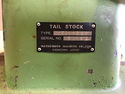 Matsumoto Machine Tail Stock Th-200 Japan Made( Haas Cnc ) 185mm • $550