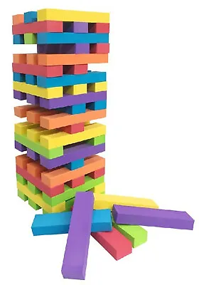 60 Blocks Giant EVA Foam Tumbling Tower Up To 1.2m  Family Party Game • £17.95
