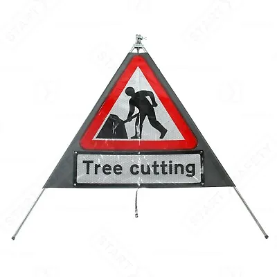 Quazar Men At Work Roll Up Sign 750mm Reflective | Tree Grass Hedge Cutting • £145.99