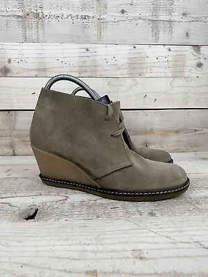 J.Crew MacAlister Shoes Womens 9  Tan Leather Wedge Ankle Boot 28671 • $9.60