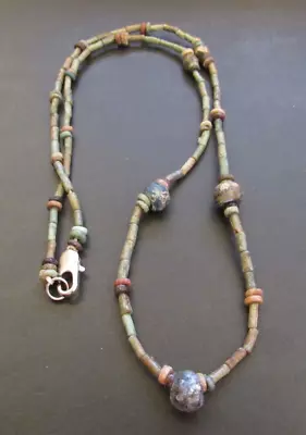 NILE  Ancient Egyptian Amulet Mummy Bead Necklace Ca 600 BC • $55