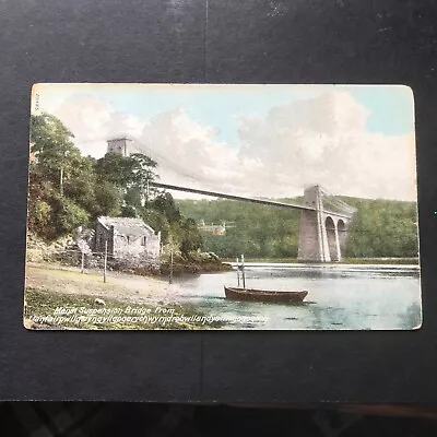 Menai Suspension Bridge From Llanfairpg.  Friths Card • £2.99