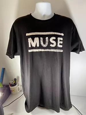 Muse Band Tee Size XX-Large Spell-Out Distortion Logo Black Tultex XXL 2XL • $9.99