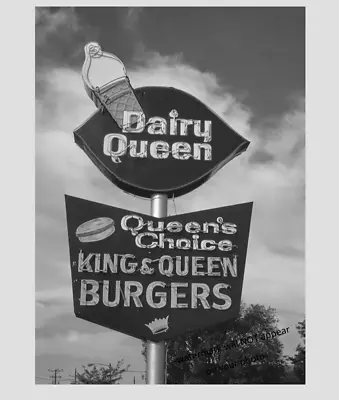 Dairy Queen Diner PHOTO Vintage Restaurant Sign Burger Joint Ice Cream Man • $5.48