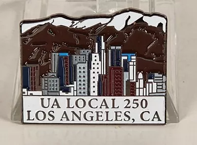 UA Local 250 Plumbers Steamfitters Los Angeles California Union Pin City Skyline • $29.95