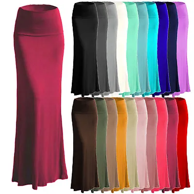 Women's A-line Full Length Rayon Span Maxi Skirt (Size:S-5X PLUS) Made In USA • $20.99