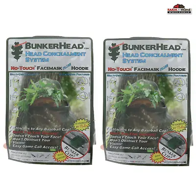 (2) BunkerHead Bug Mesh Camo Head Concealment System Mossy Oak Breakup ~ NEW • $14.95