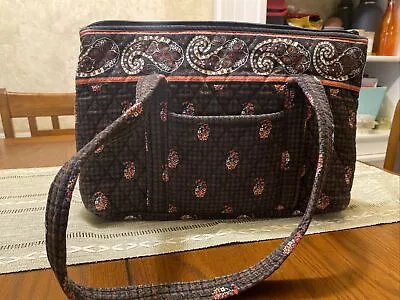 Vera Bradley Retired Houndstooth  2005 Brown Paisley Tote Bag • $19