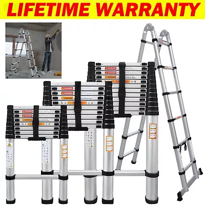 Multi-Purpose Aluminium Telescopic Folding Step Ladder Extendable Heavy Duty DIY • $62.80