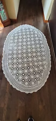 $20 • Buy Hand Crocheted Oval Table Cloth/ Doilie
