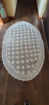 $20 • Buy Hand Crocheted Oval Table Cloth/ Doilie