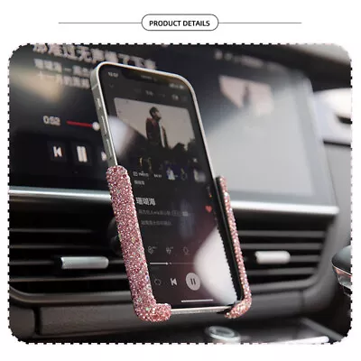 Car Phone Holder With Bing Rhinestone Car Air Vent Mount Clip Cell Phone Holder • $13.09