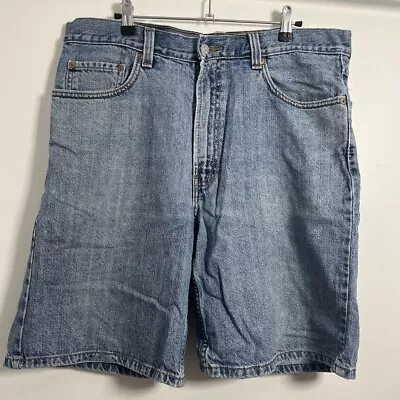 Levi’s Mens Vintage /patched Denim Blue Distressed Shorts W35.5 /L9.5 Inch • $16.15