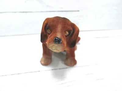 Vintage Flocked Dog Nodder Bobblehead Figurine Dark Brown G Hong Kong Dachshund • $11.94