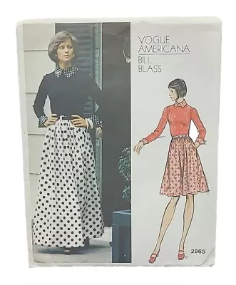 Vogue Americana Pattern Bill Blass Sz 12 Bust 34 Hip 36 Misses' Dress #2865 • $15.99