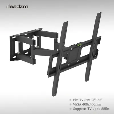 TV Wall Mount Bracket Full Motion Tilt For 26-55 Inch 3D LED LCD Plasma Black • £16.99