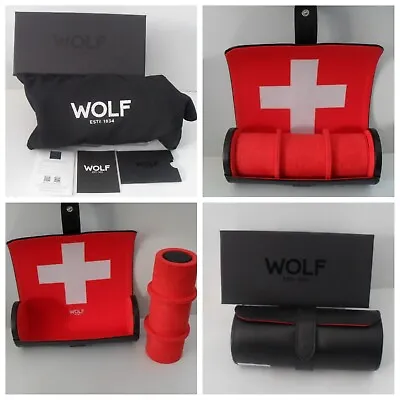 WOLF Navigator Triple Watch Roll Swiss Flag Travel Storage Case 470804 BRAND NEW • $339.67