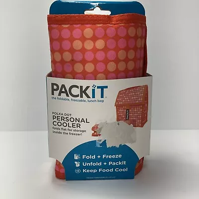 Packit Freezable Lunch Bag Pink Orange Polka Dot • $9.99