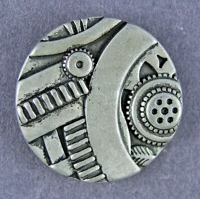 Metal Button - Set Of 3 - Antique Silver -  Steampunk - Gears • $7.55
