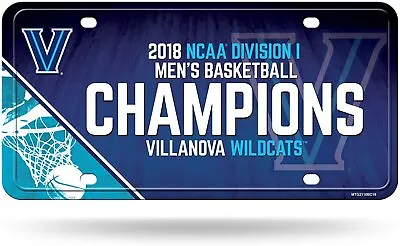 Villanova University Wildcats Metal Auto Tag License Plate 2018 Champions... • $9.69