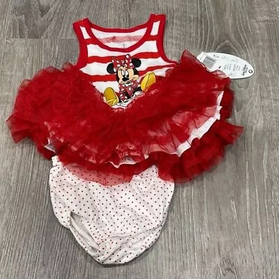 New Baby Girl Disney Minnie Mouse Outfit 6 Months Stripes OC12 • $16