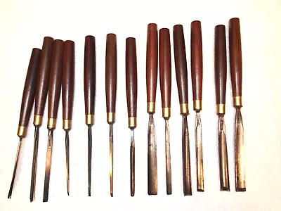 13 English-made Carving Tools/chisels In Good Used Condition Rosewood Handles • $229.99