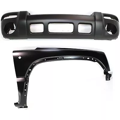 Bumper Cover Kit For 2002-2004 Jeep Liberty Front Right 2pc With Fender • $176.43