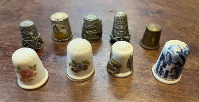 £2.99 • Buy Vintage Assorted Set Of 9 Thimbles