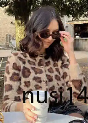 Zara New Woman Animal Jacquard Faux Fur Knit Cardigan Leopard Xs-xl 9598/377 • $67.50