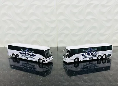 2 Pcs 1:64 Scale Nautical Coach Customized Buses MCI J4500 Volvo 9700 Handmade • $80