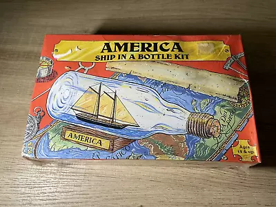 USA Woodkrafter Kits 1984 SHIP IN A BOTTLE AMERICA MODEL Craft Kit Box #202 • $25.99