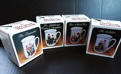 Set Of 4 Norman Rockwell Collector's Porcelain Mugs Cups 1982 New • $20.99