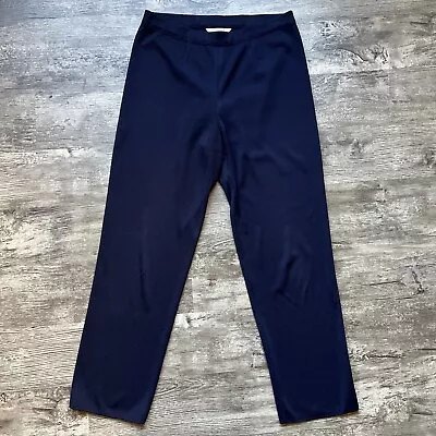 Exclusively Misook Knit Pant Womens Large Blue Straight Leg Full Length • $44.74