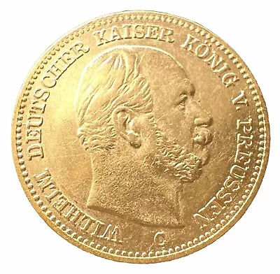 AU | 1877 C Prussia Germany Gold 5-Mark Coin .0570AGW | LOW SURVIVAL • $348.47