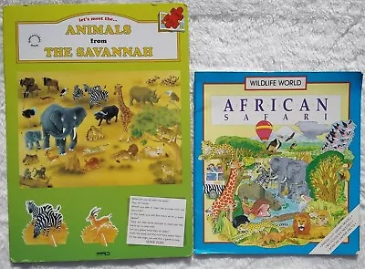 African Safari Wildlife World Book + Animals From The Savannah Puzzle • $29.80