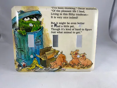 Sesame Street Oscar Grouch Pigs Triple Switch Plate Light Cover Wallplate Muppet • $27.99