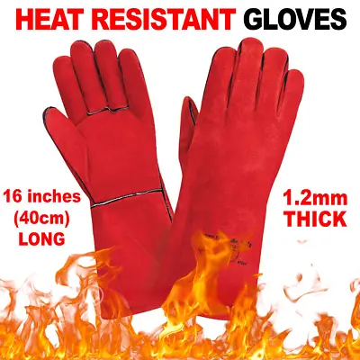 Welding Gloves Heat Resistant BBQ/Oven/MIG/TIG Welder Welder Gauntlets Size XL • £79.99