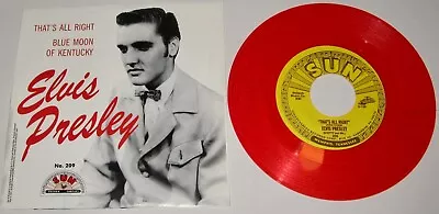 ELVIS PRESLEY On SUN RED VINYL MINT That’s All Right USA 45 & Picture Sleeve • $39.99