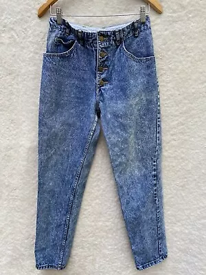 Vintage Georges Marciano Guess Acid Washed Button Fly Tapered Jeans 31 (28x29) • $29.99