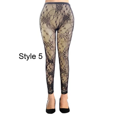 £4.50 • Buy Womens Footless Tights Black Floral Patterned Flowers Rose Fishnet Lace Ladies