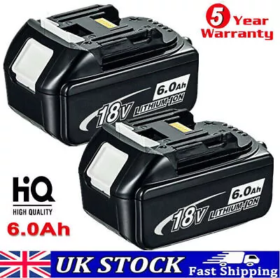 2X 18V 6AH LXT Li-Ion Cordless Battery For Makita BL1840 BL1830 BL1850 Drill NEW • £29.89