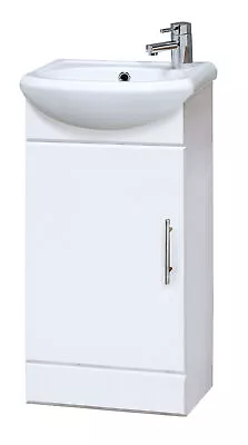 1 Door Cloakroom Vanity Basin Unit - 400mm - Gloss White • £90