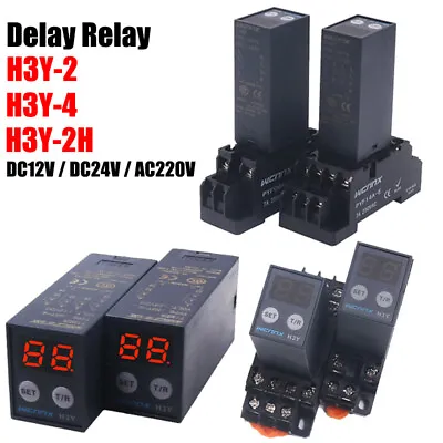 1 Pcs Power On Time Timer Delay Relay H3Y-2/4/2H AC 12/24/220V DPDT 8Pin / 14Pin • $11.18