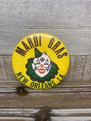 Vintage Mardi Gras Pinback Button Pin Badge Clown New Orleans • $7.99