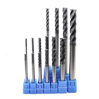 Solid Carbide End Mill 4 Flute HRC45 TiAIN Coated - Long Series - 3mm To 12mm • £9.49