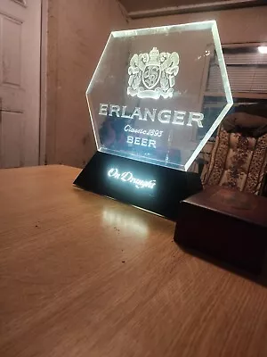 1980 ERLANGER Beer Bar Sign Lighted Vintage Tested • $10