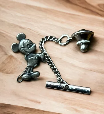 Walt Disney Productions Vintage Sterling Silver Mickey Mouse Tie Tack Pin • $30.99