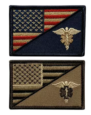 USA Flag Medic EMT EMS Patch (2PC Bundle -Hook Fastener - MF1-MF2) • $11.99