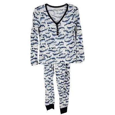 Spyder Two Piece Blue And White Lounge Pajama Set Polyester Blend Large • $16.07